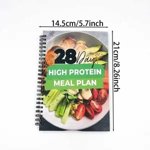 28-Day High Protein Meal Plan Guide Notebook, Cross-Border Diet Program, Health & Wellness Journal, Essential Nutrition Planner