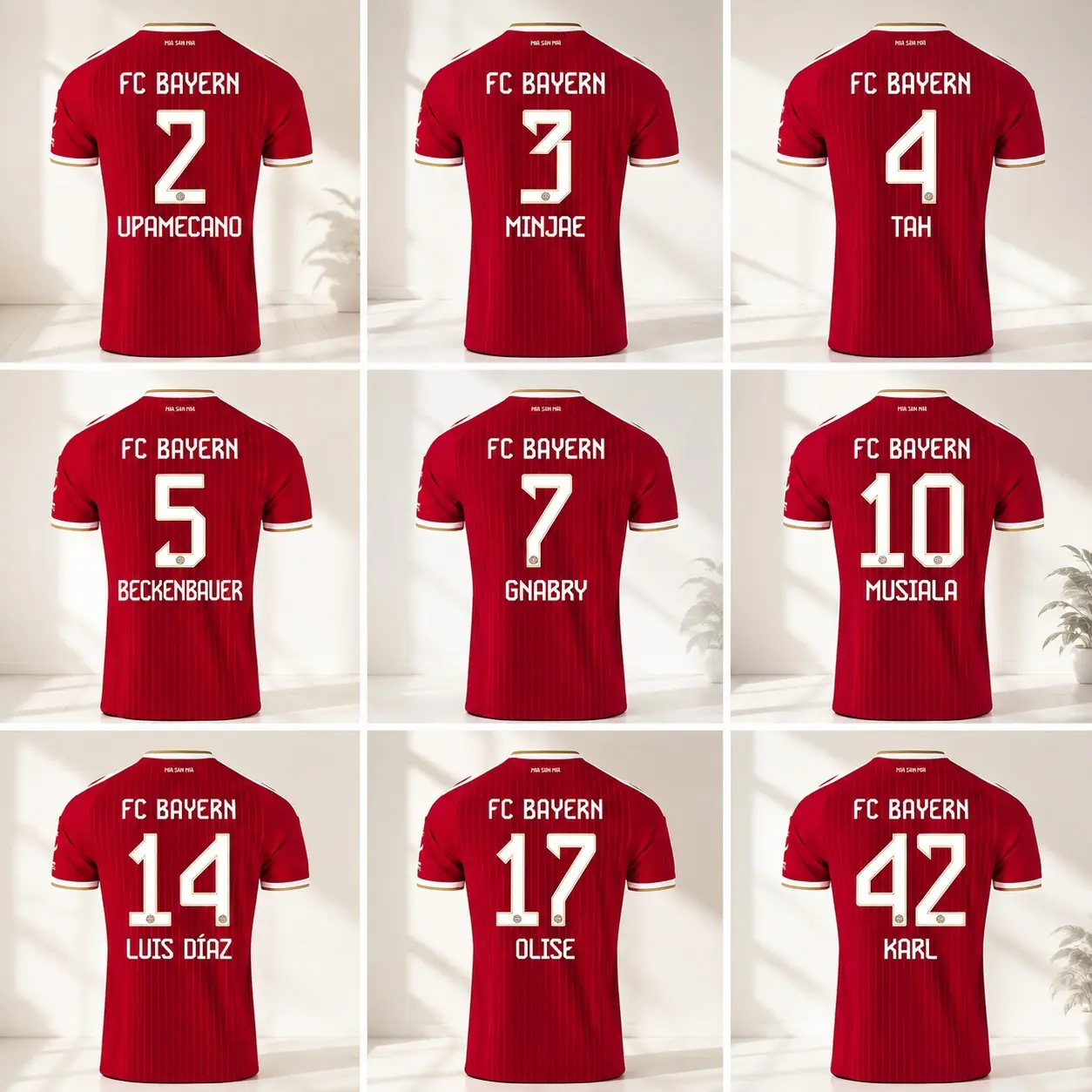Unisex FC Bayern Inspired Red Football Jersey – No.17 Soccer Tee, Unisex Breathable Fan Style Tee 2026/2027 Home