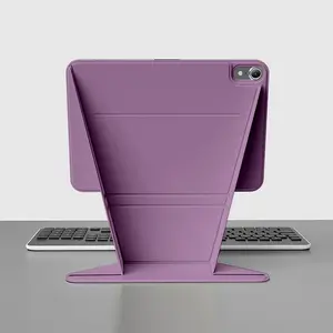 Solid Color Tablet Case, Slim Trifold Two-way Stand Tablet Case, Durable Protective Tablet Cover for iPad, Tablet Accessories