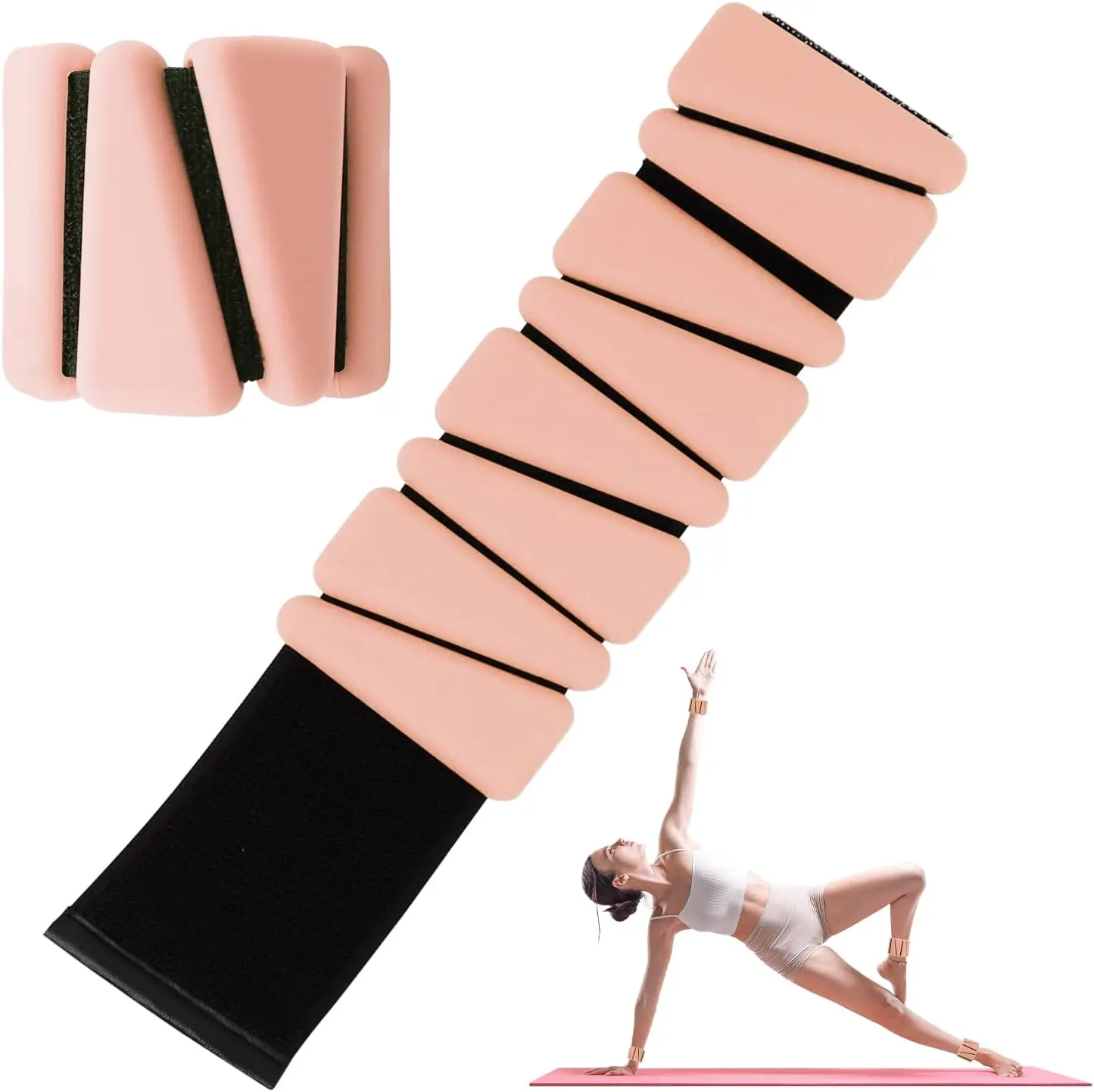 Wrist Weights Set of 2, Adjustable  Workout Weights for Women and Men, Wearable Ankle/Wrist Weights Suitable for Yoga, Dance, Pilates, Pool Exercises and Jogging, 2lb