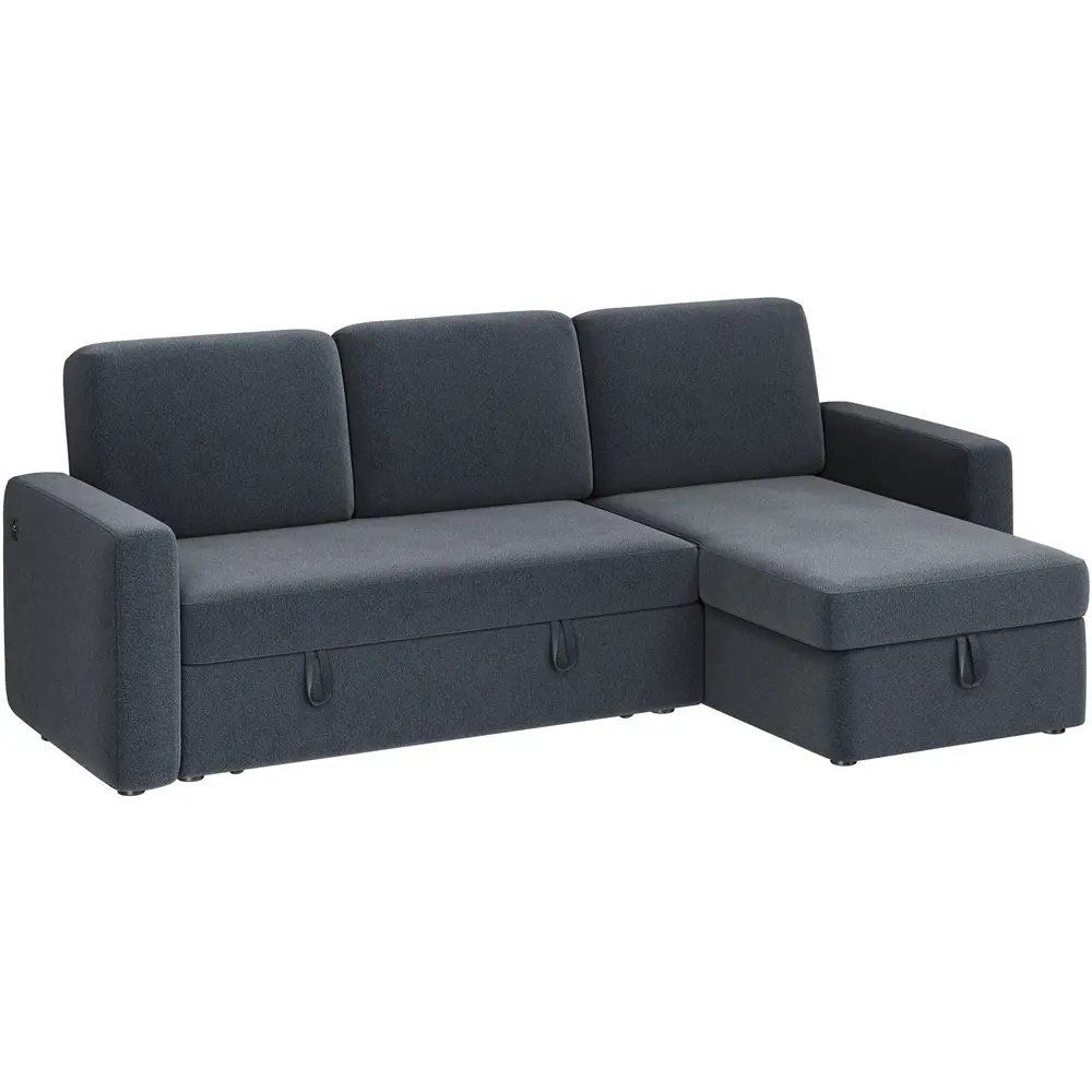 【4 Packages】Costoffs Convertible L-Shaped Sectional Sofa Bed - 3-Seater with Reversible Chaise, Pull-Out Trundle, Storage for Small Spaces, Apartments, Convertible Sectional Sofa, L Shaped Sofas