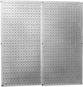 Wall Control 30-P-3232GV Heavy-Duty Galvanized Steel Pegboard Pack - 32x16in Durable Metal Storage Solution for Tools & Accessories, Versatile & Strong Organization for Garage, Workshop, or Home