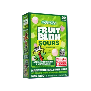 FruitBlox Sours Unspeakable Apple Strawberry Watermelon Fruit Snacks, 22 Count