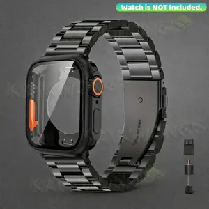 KAYKWONG'S Stainless Steel Metal Solid Band with Watch Case, Smartwatch Strap, Compatible with iWatch Series 11/10/9/8/7/6/5/4/3/2/1, For 46mm 45mm 44mm 42mm 41mm 40mm 38mm