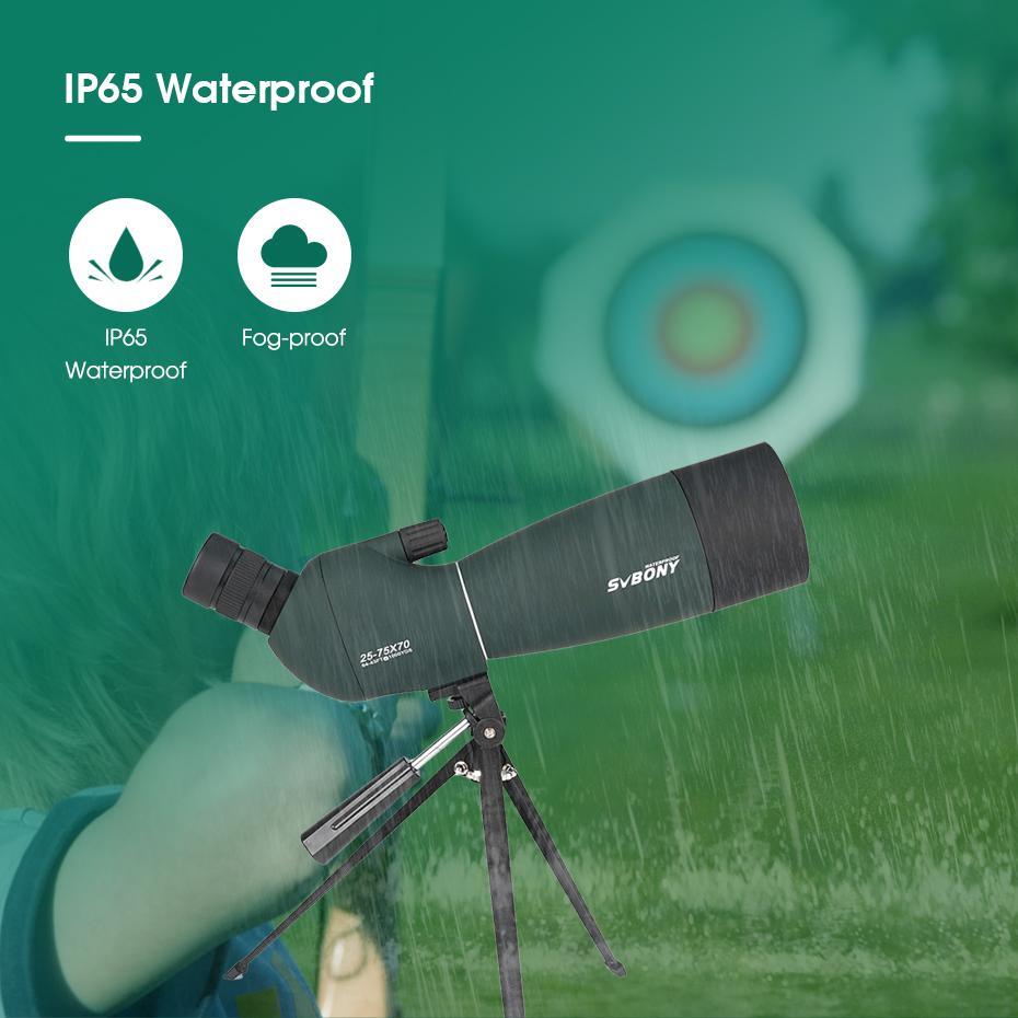 SVBONY SV28 Plus 25 - 75x70 Angled Spotting Scope - Tripod, Upgraded Adapter - IP65 Waterproof, Ideal for Daily Observation  Birding