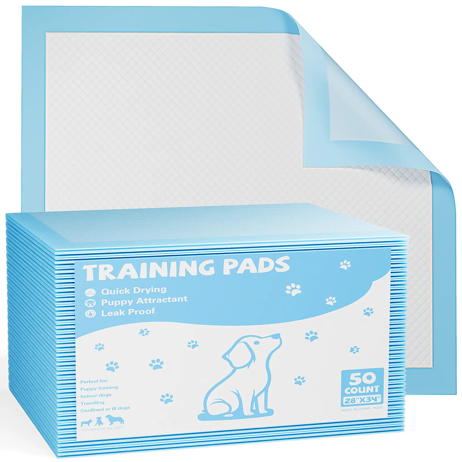 CHIC ROOM Puppy Training Pads with Puppy Diapers, Strong Absorbent Liner, Leak-Proof Waterproof Quick-Drying Potty Liners for Extra Large Dogs, Indoor Use & Tray-Compatible