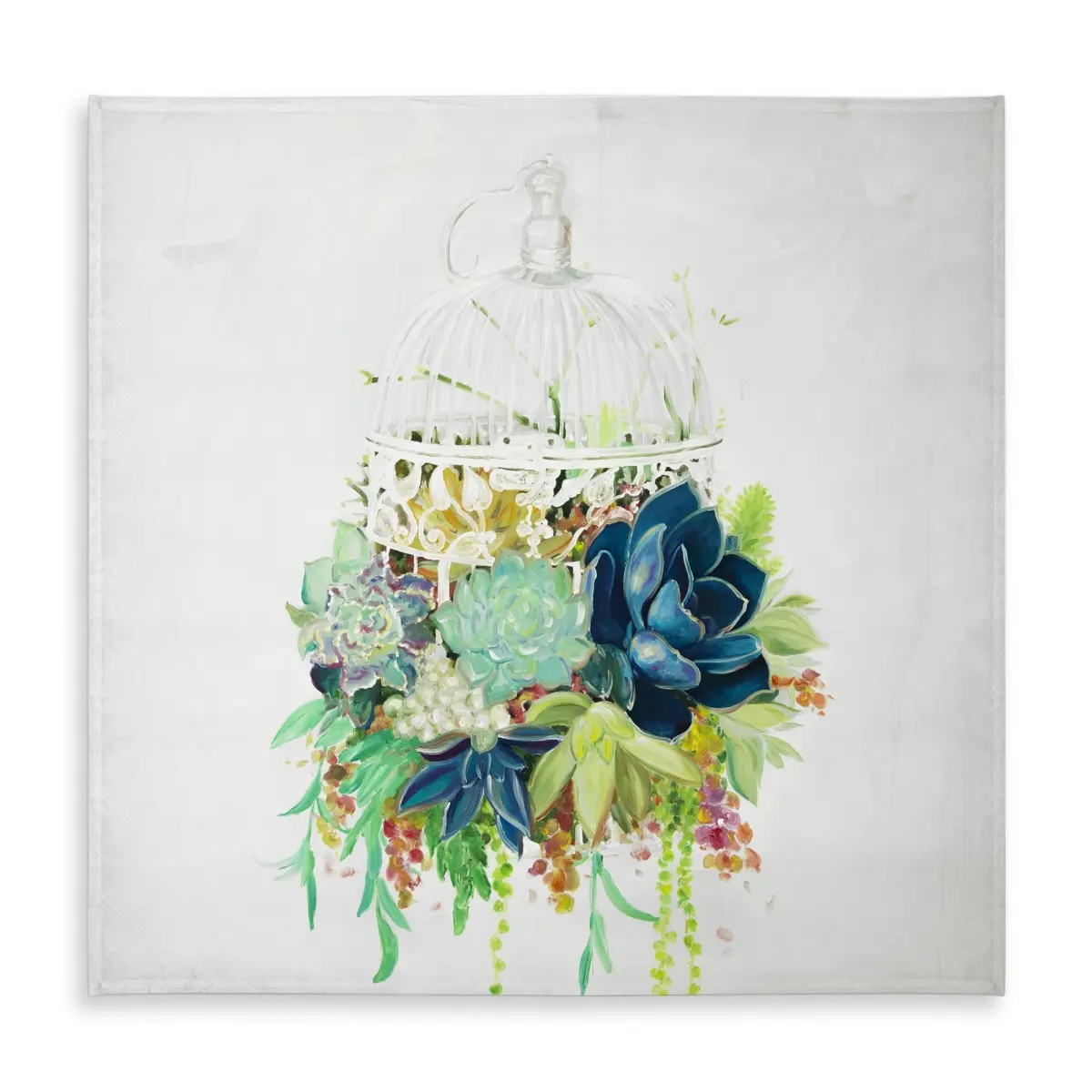 360 stand Botanical Cactus Linen Tablecloth, Model C1TC58584IJ1CI, 58x58 in, Water-Resistant, Nature-Inspired, Indoor/Outdoor Kitchen Household Textile, Casual Brunch, Formal Dinner, Garden Party, Dining Area, Durable
