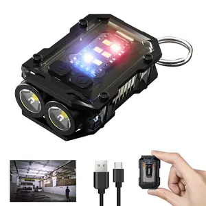 Mini Handheld Flashlight, Rechargeable Keychain Light, Super Bright LED Clip-On Cap Light, Multi-function High Power Flashlight with Power Display, Metal Back Clip, Magnetic Base, Best for Christmas