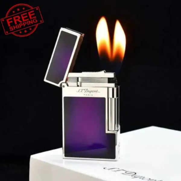 S. T. Dupont ATELIER L2 Lighter Purple Chinese Lacquer Limited Edition No Battery Exclusive Design & Craftsmanship