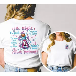 Kuzco's Poison Graphic T-Shirt Fun Oh Right That Poison Quote Cartoon Themed Inspired by The Emperor's New Groove 100% Cotton Unisex Classic Fit Crew Neck Short Sleeve Summer Top Womenswear