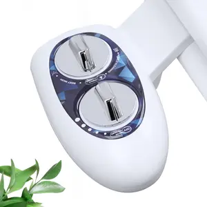 Bidet Attachment for Toilet, Non-Electric Dual Nozzle for Frontal & Rear Wash, Adjustable Water Pressure Control, Fresh Water Bidet Toilet Seat, Self Cleaning Water Sprayer, Fresh Water