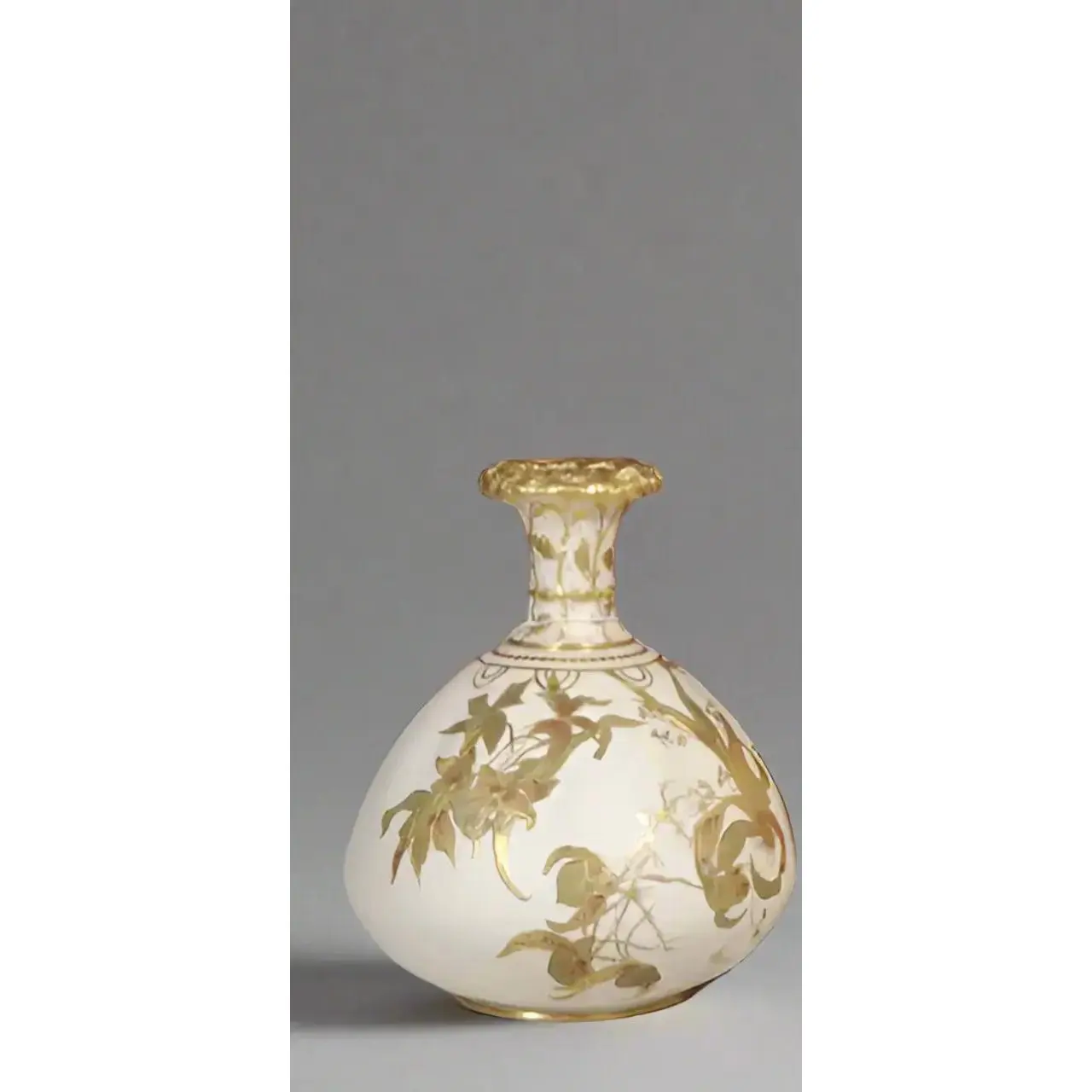 Antique 7" Royal Crown Derby Fine Porcelain 22k Vase