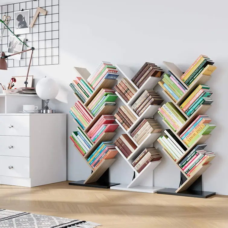 Wooden Tree Bookshelf for School and Home Reading