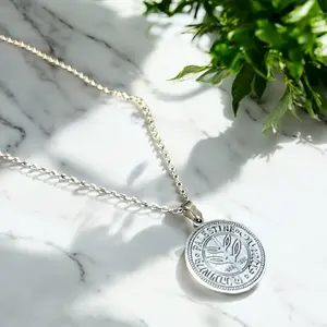 Palestine Coin Necklace, Stainless Steel | Gold and Silver