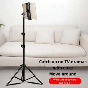 110cm Adjustable Tablet Stand, Phone Holder for iPhone and Tablets, 360° Rotation, Three-Axis Movement, Live Streaming, Multi-Functional Device Stand