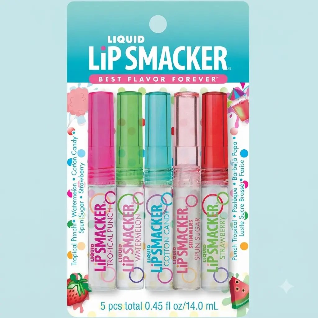 Lip Smacker Liquid Lip Gloss Friendship Pack 5 Count Flavored High Shine Hydrating Lip Gloss Gift Set for Girls
