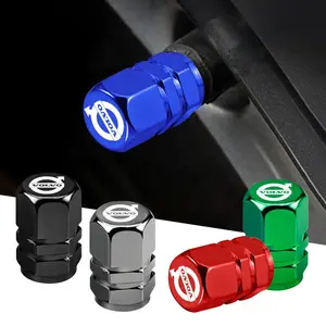 4pcs Aluminum Alloy Car Wheel Tire Valve Caps Tyre Rim Stem Covers For Volvo XC90 V90 V60 XC60 V40 EC40 EX40 S80 S60 S90 C40 XC40 V70 XC70 C30 C70 EX90 Rdesign Car Accessories