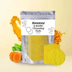 Kojic Acid and Turmeric Cleansing Pads,Turmeric Cleansing Pads, Face Helps Balance Skin Oil And Water,Skincare Daily Pore Comfort