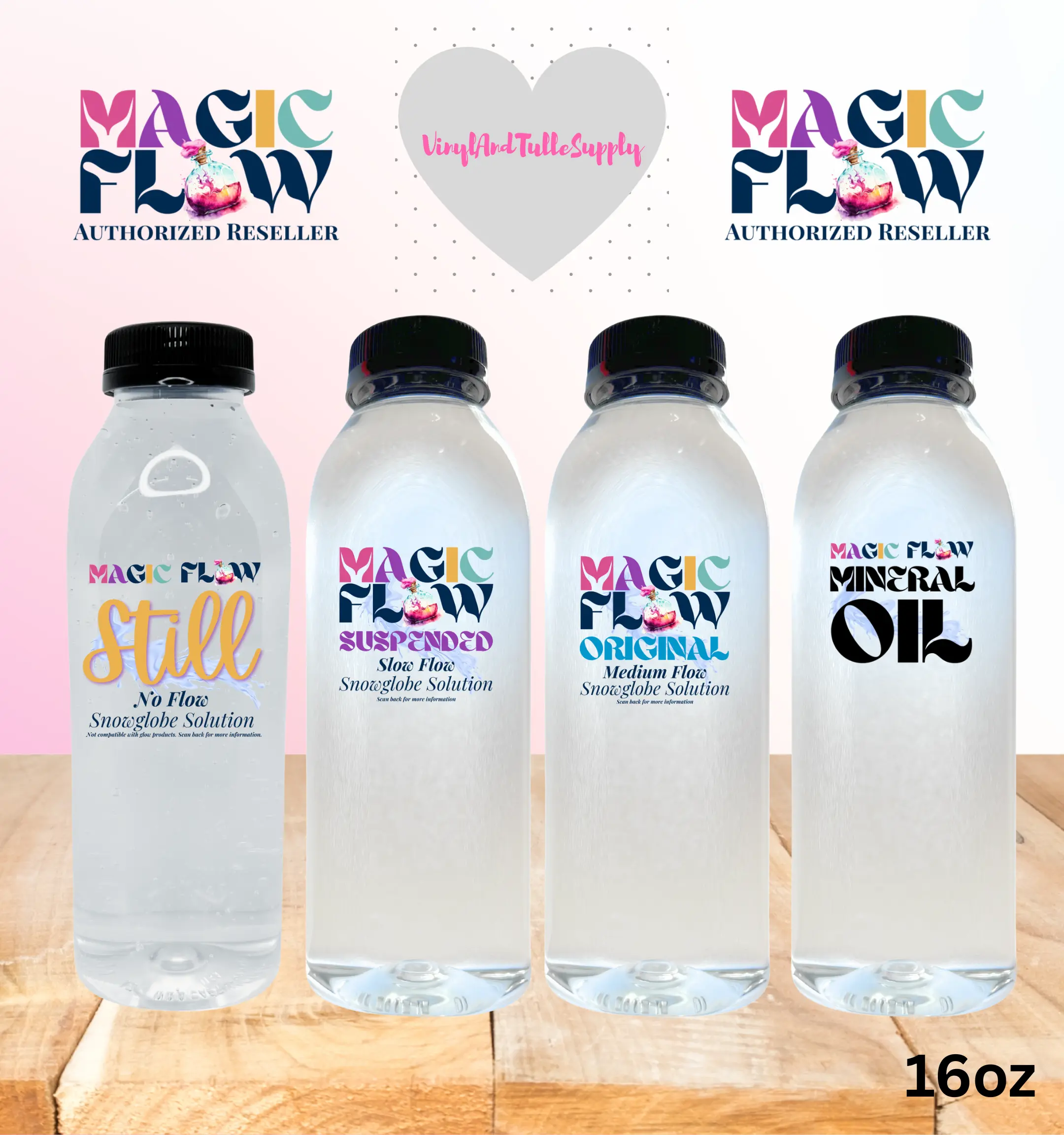 Magic Flow™ Original Premixed Snow Globe Solution Bundle, 16oz - For Suspended Decor in Snowglobe Tumblers, Water Bottles, Drinkware