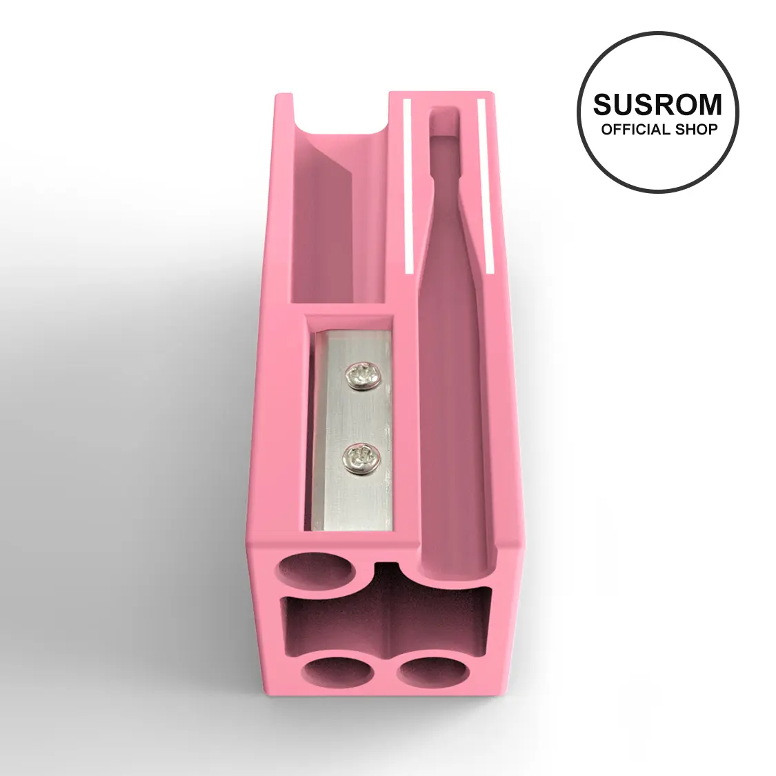 SUSROM 3rd Gen Wooden Eyebrow Pencil Sharpener - Single Item, Break-Proof Blade for Precision Point, Makeup Artist Essential, Compact Travel-Friendly Premium Cosmetic Tool