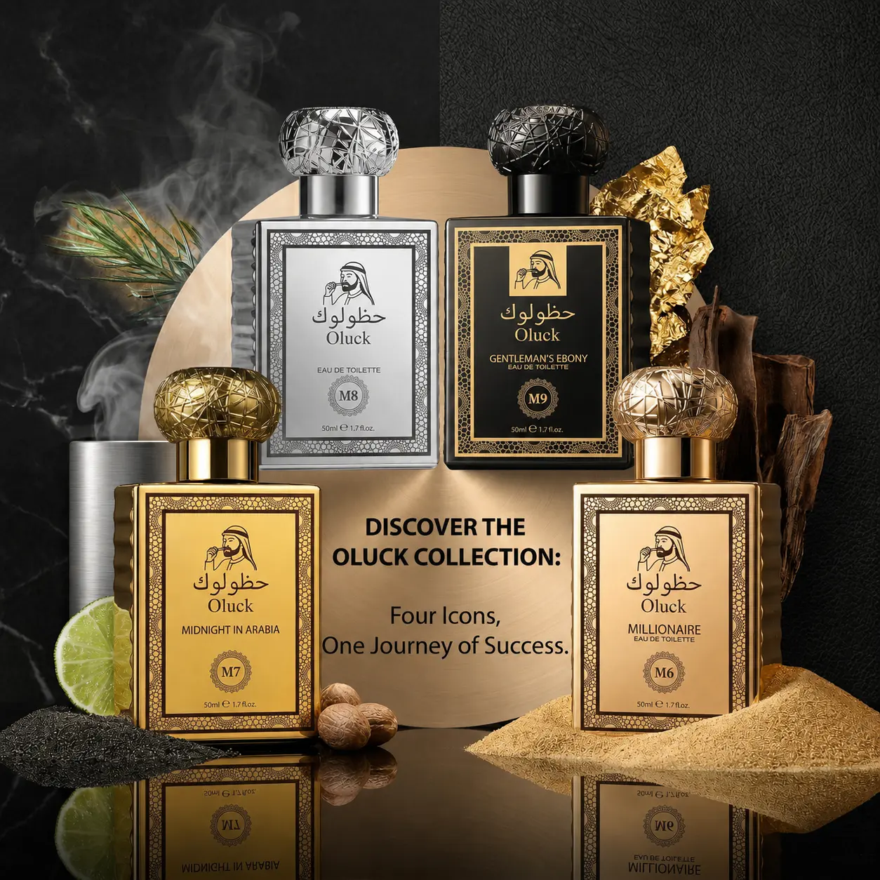 Oluck Men's Cologne Collection | Long Lasting EDT Fragrance | Professional & Casual Scent for Him | 50ml Elite Series M6 M7 M8 M9