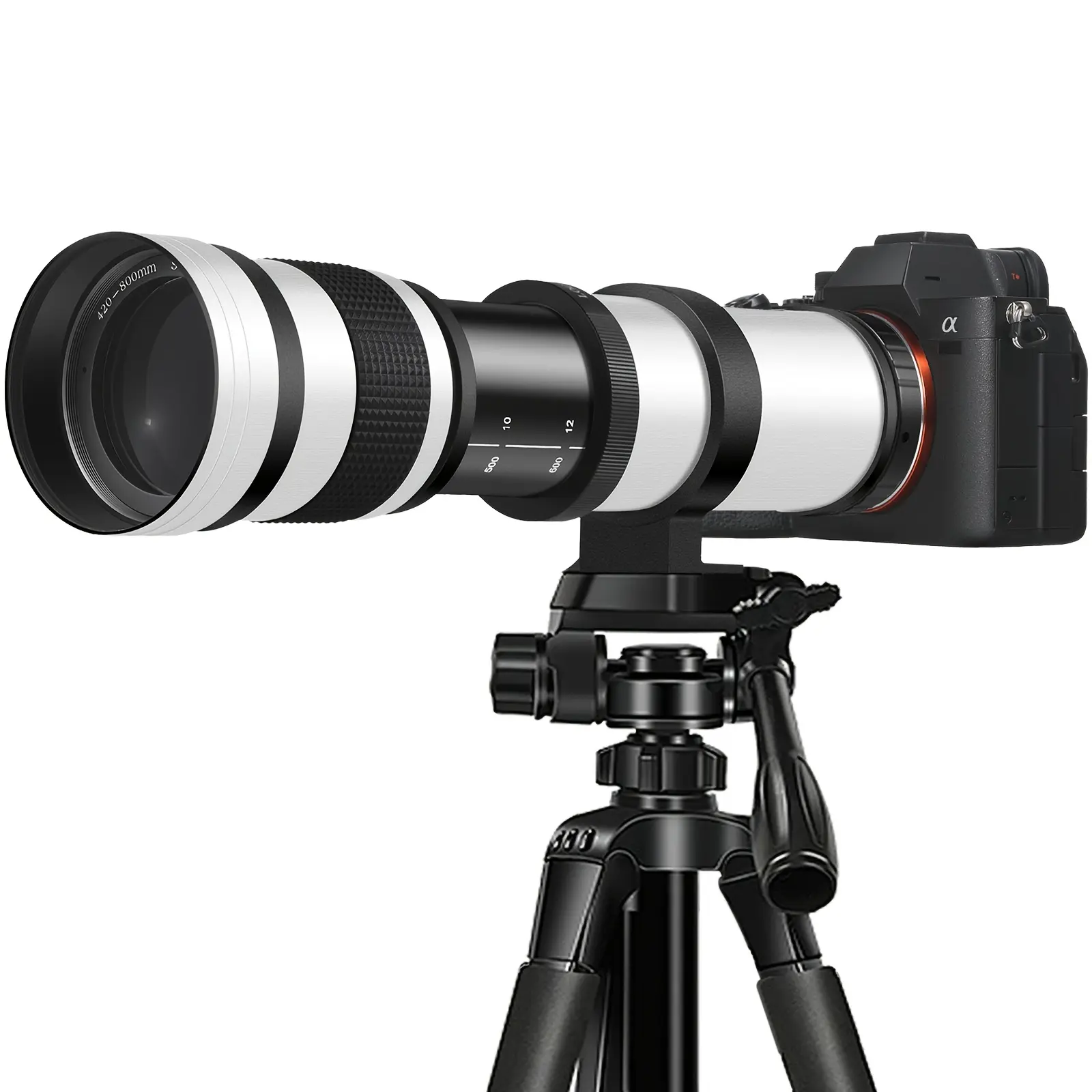 67mm Pure Manual Focus Camera Lens, 420-800mm F8.3-16 Optical Zoom Telephoto Lens for Canon DSLR, Heavy-Duty Expansion Zoom, High-Power Gear with T-Mount Adapter, Ideal for Wildlife Photography, Without Anti-Shake, Camera Lenses