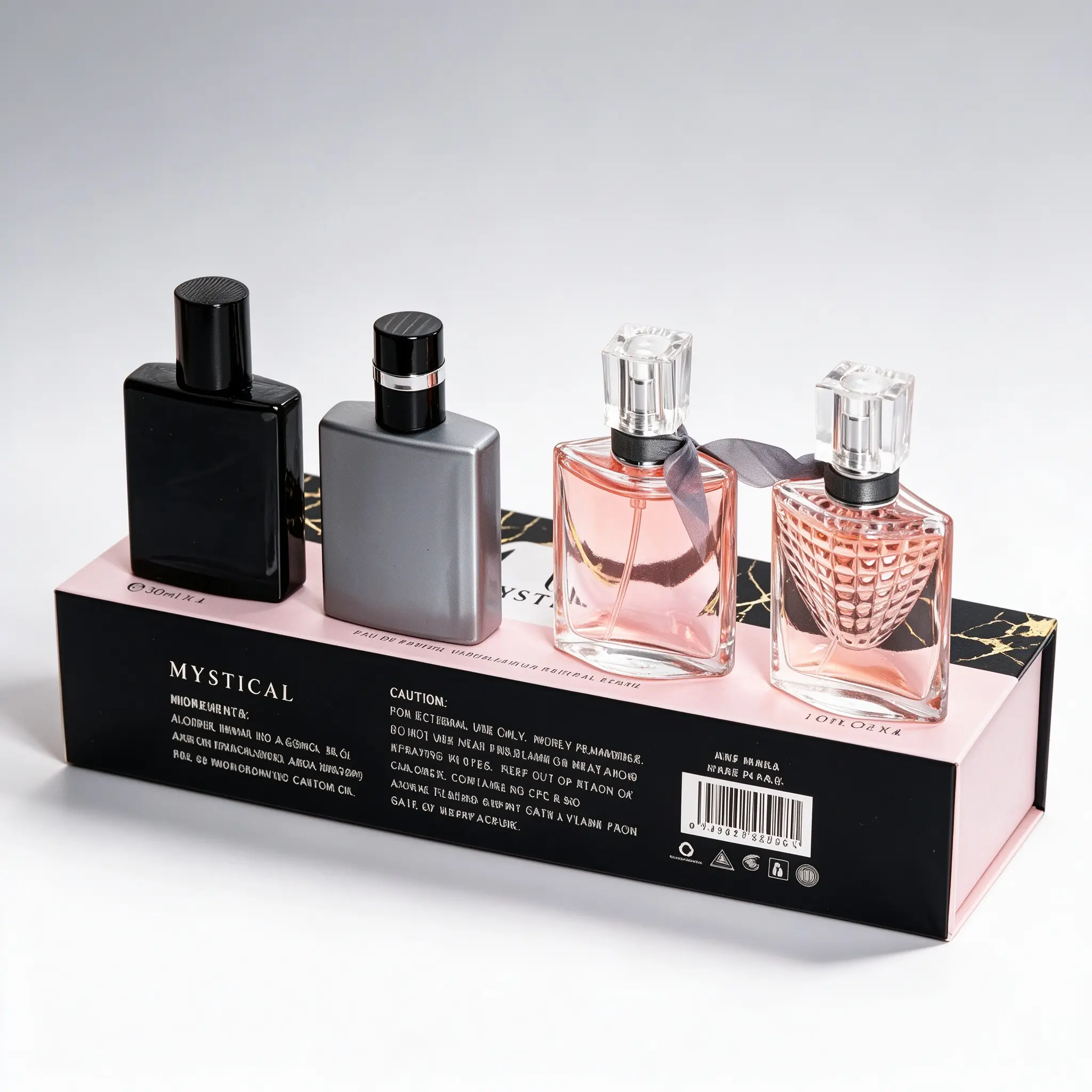 4Pcs Mini Perfume Set for Women Men, 30ml Long Lasting Eau de Parfum Natural Spray Fragrance Gift Kit, Black Silver Woody Scent & Floral Fruity Sweet Perfume Travel Size Cologne Collection, Birthday Valentine Gift for Her Him, Perfume Set