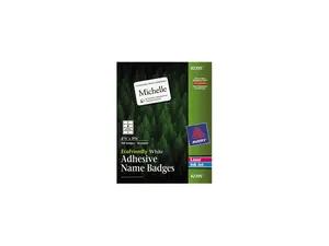Avery 42395 EcoFriendly Name Badge Labels, 2-1/3 x 3-3/8, White, 160/Box