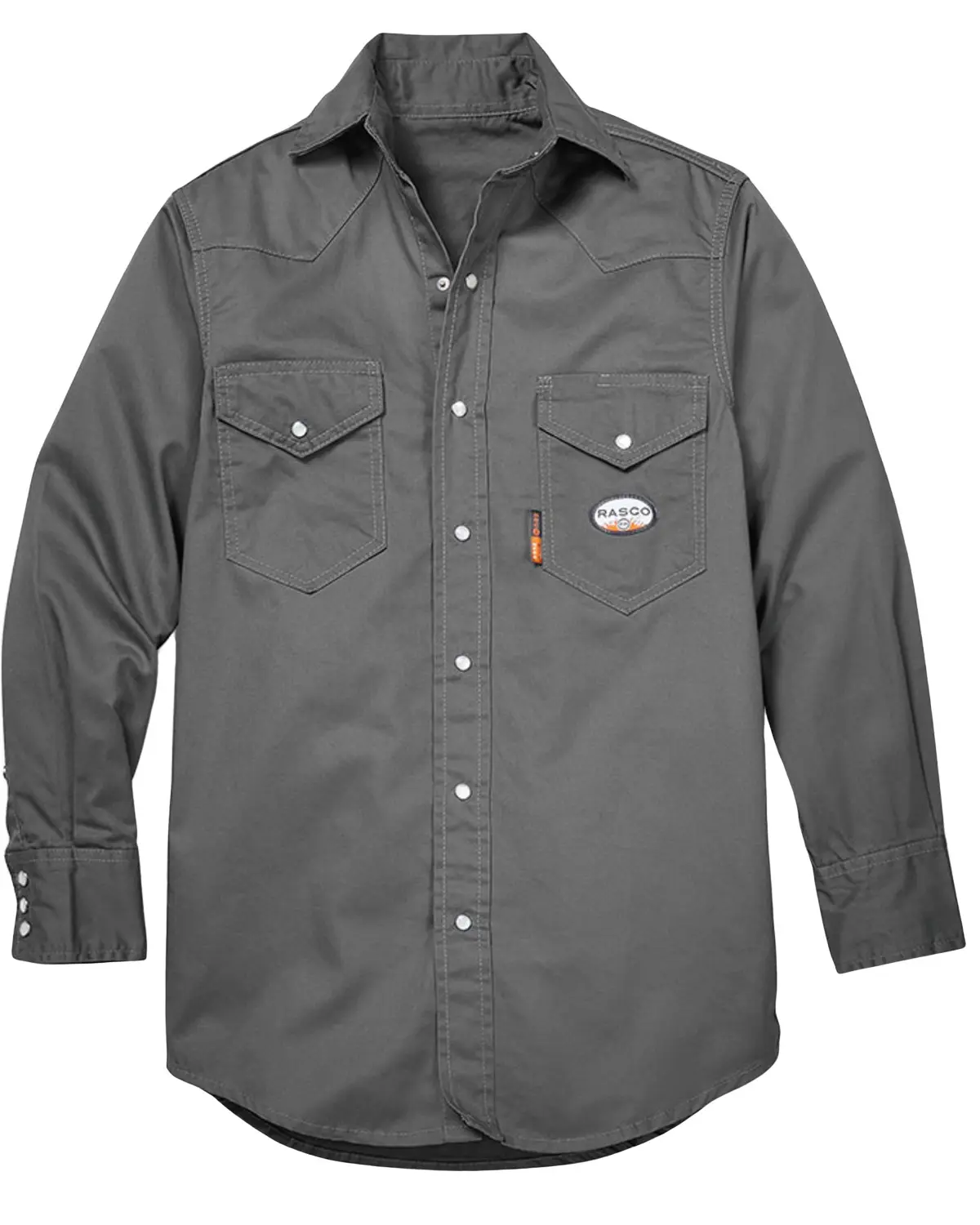 Rasco Men's Men'S Fr Solid Lightweight Long Sleeve Pearl Snap Work Shirt - Fr1003gy