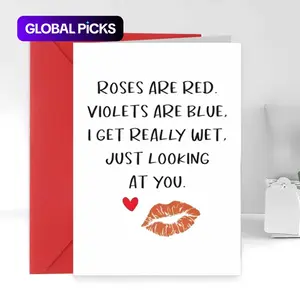 Valentine's Day Funny Greeting Card, 1pc Naughty Love Anniversary Card with Envelope, Humorous Birthday Cards for Him & Her, Romantic Paper Gift for Boyfriend, Girlfriend, Husband & Wife #GLOBAL PICKS
