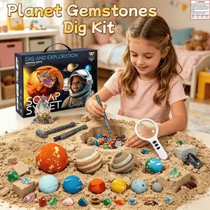 10 Planets Gem Mining Set, Space Science Set, Solar System Project Kit, Gem, Quartz & Crystal Ball Set, Archaeology Digging Set, Rock Gift Set for Boys & Girls Ages 8+, Science Experiment Kit, Birthday, Back-to-School, Easter & Kids' Day Gifts