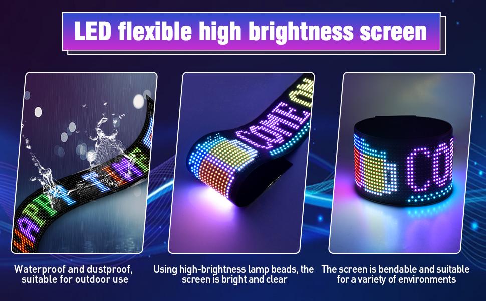 Programmable Devil Eyes for Cars,LED Sign for Car,Bluetooth APP Control,DIY Edit Text, Patterns, Animations