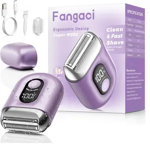 [fathersdaygift]Cordless Electric Shaver for Women: Mini Electric Razors with LED Display - Rechargeable Bikini Trimmer - IPX7 Waterproof Wet Dry Face Razor for Body Public Leg Blue Pink Compact summerwins