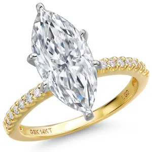 3.16 Cttw IGI Certified Lab Grown Diamond in 14K Two-Tone Gold Engagement Ring For Women | Center Diamond 3 Ct | E-F Color | VS1 Clarity | Size 9