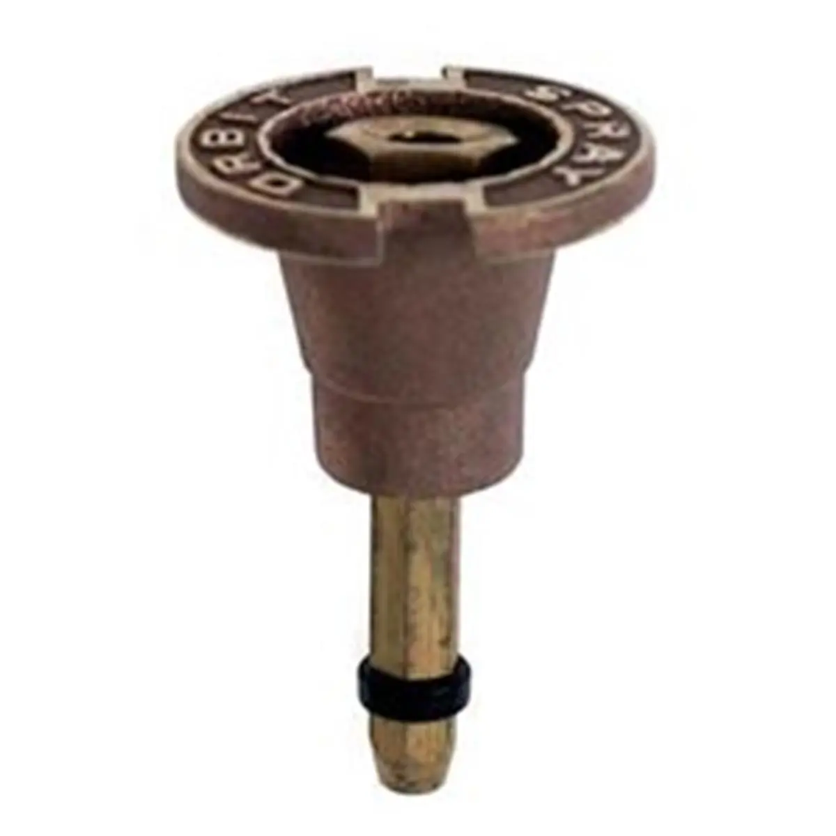 Orbit Round Brass Pop-Up Garden Sprinkler Head with Screw, Full Circle Adjustable, 0.50" FPT, Flow Adjustment for Lawn Areas, 8.75" Rise Above Sod, 5.5" Width, Outdoor Lawn Watering Tool, 50" Female Pipe Thread