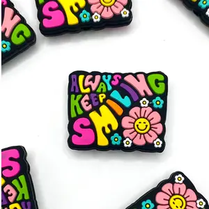 1pc Always Keep Smiling Silicone Focal Beads - Colorful Crafting & Beading Supplies