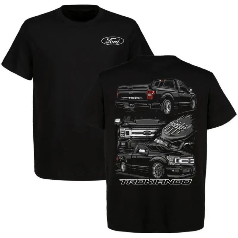 Unisex Graphic T-Shirt with Vintage Trokiando Pickup Truck Print, 100% Cotton Streetwear Top, Funny Short Sleeve Car Enthusiast Gift, Tshirt, Apparel, Shortsleeve, Casual, Fitted, Everyday, Breathable