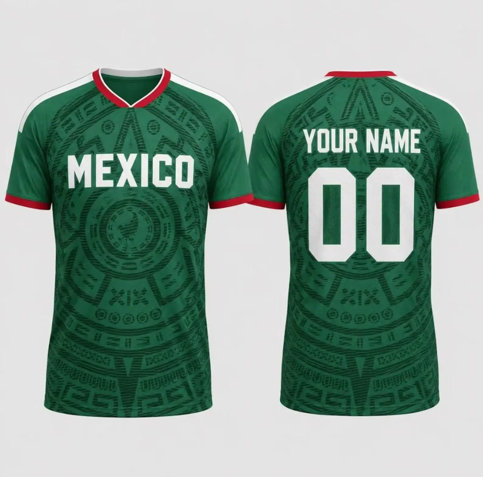 Personalized Custom Mexico Soccer Jersey, Personalized Name Number Football Shirt, Mexico Style Design