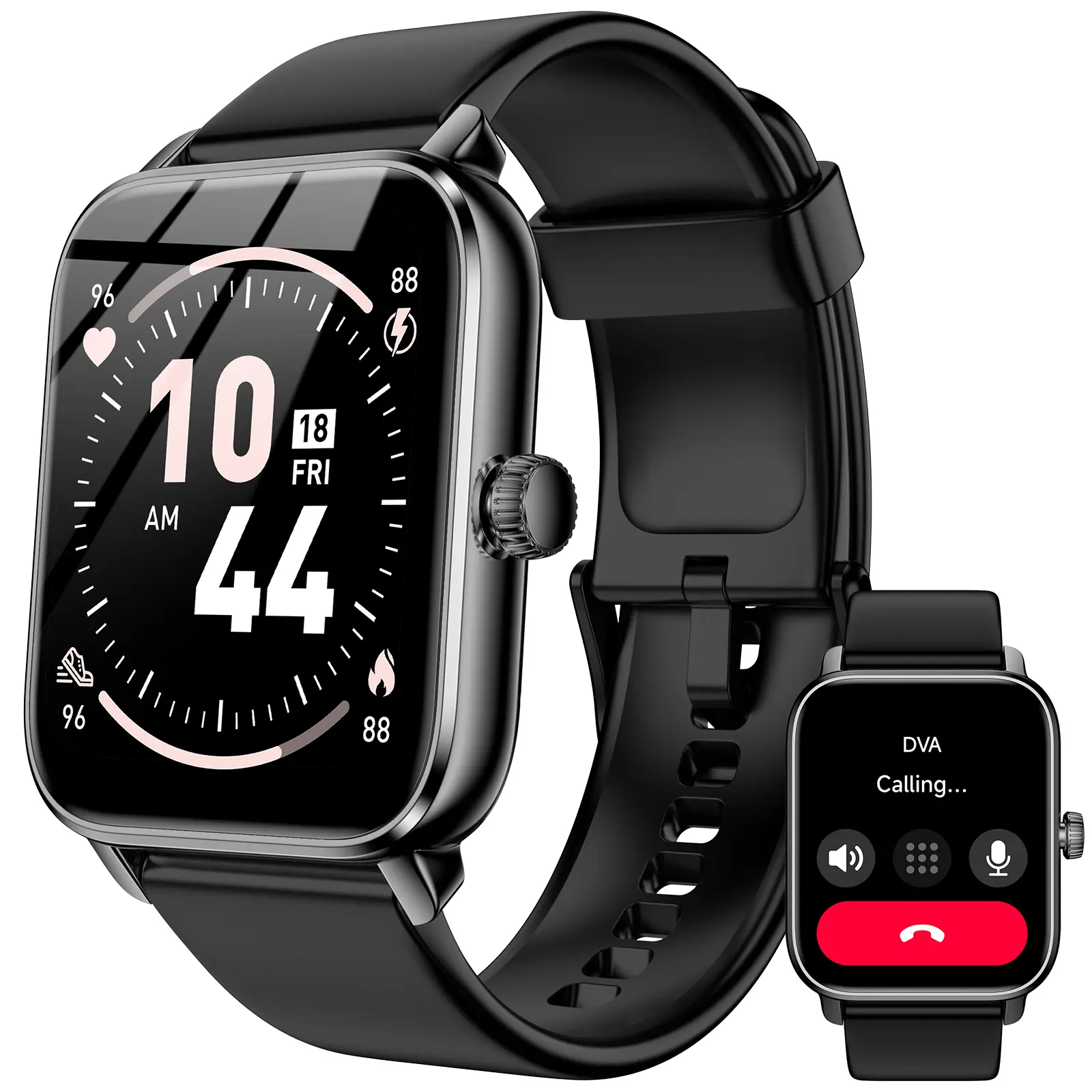 iBesi Smart Watches for Men Women, 1.85" HD Touch Screen Fitness Tracker with Bluetooth Calling & Alexa, IP68 Waterproof, 120 Sports Modes, Heart Rate Sleep Monitor, 7 Days Battery for iOS Android (Black)
