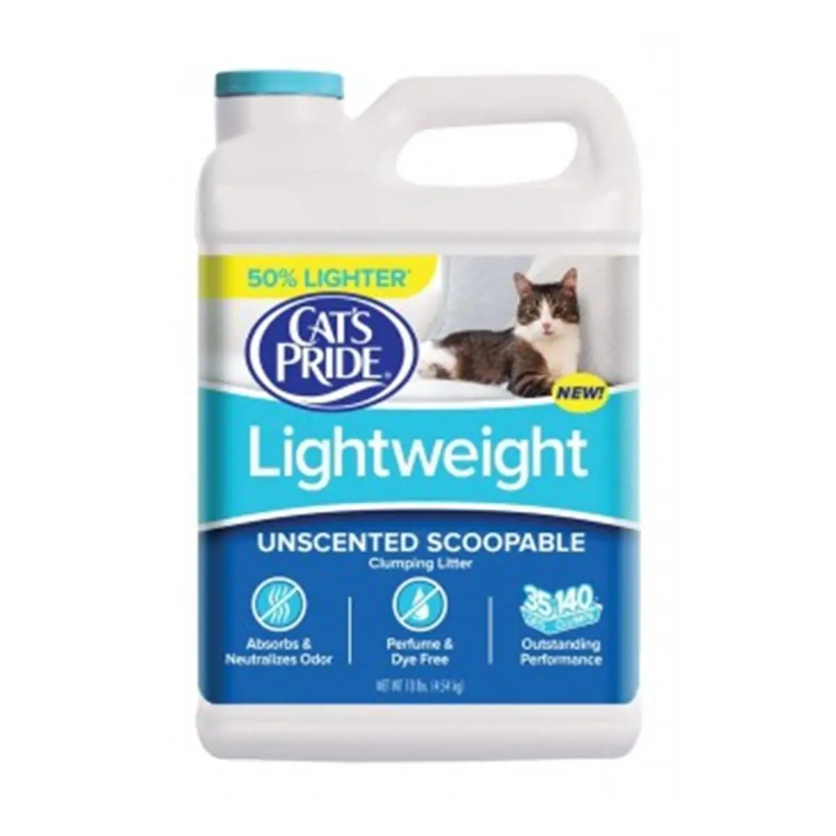 CatS Pride 10 lbs Scoopable Cat Litter, Unscented Clay Clump Litter with Low Dust & Odor Control