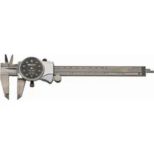 Mitutoyo Dial Caliper: 6'' Range, 0.001'' Graduation, 0.1'' per Revolution 1-9/16'' Jaw Length, Black Face, 0.001'' Accuracy 505-742-56J