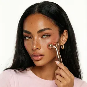 SKIN SUPERVISION Gold lightweight Tool For Sculpting Gua Sha Cupping Oil Massage Double Chin Lymphatic Drainage Japanese Face Tape US