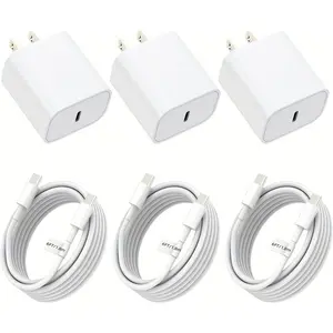 For iPhone 17 Charger Fast Charging,3-Pack USB C Fast Wall Charger With 6Ft USB C Cable for iPhone 17/16 15/15 Pro/15 Pro Max/iPad Pro