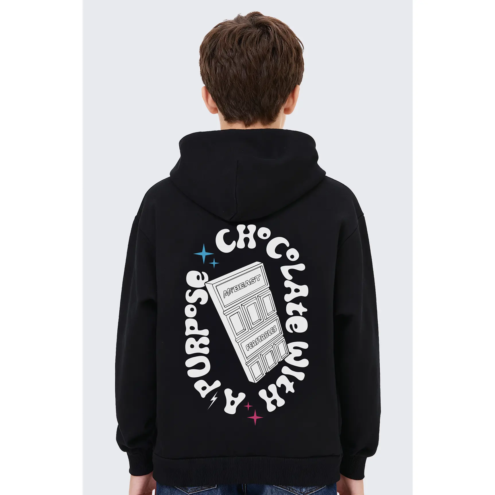 Youth Feastables Retro Hoodie - Black