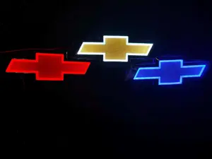 Chevrolet 5D luminous badge, rear tailgate modified logo. Suitable for the rear badges of Chevrolet Cruze from 2011 to 2019 and the rear trunk logos of Chevrolet Malibu from 2010 to 2017. Compatible size: 6.69*2.17 inches.cars accessories.
