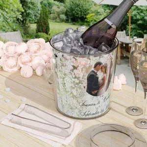 Customized Ice Buckets with Tongs in Floral Design, Add Your Photo & Personalization
