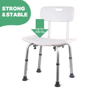 Medline Bath Chair, Bench, Seat, Stool for Disabled, Seniors & Elderly Bathroom Transfer Inside Shower/Tub/Bathtub – 400 Lbs. Capacity, Gray