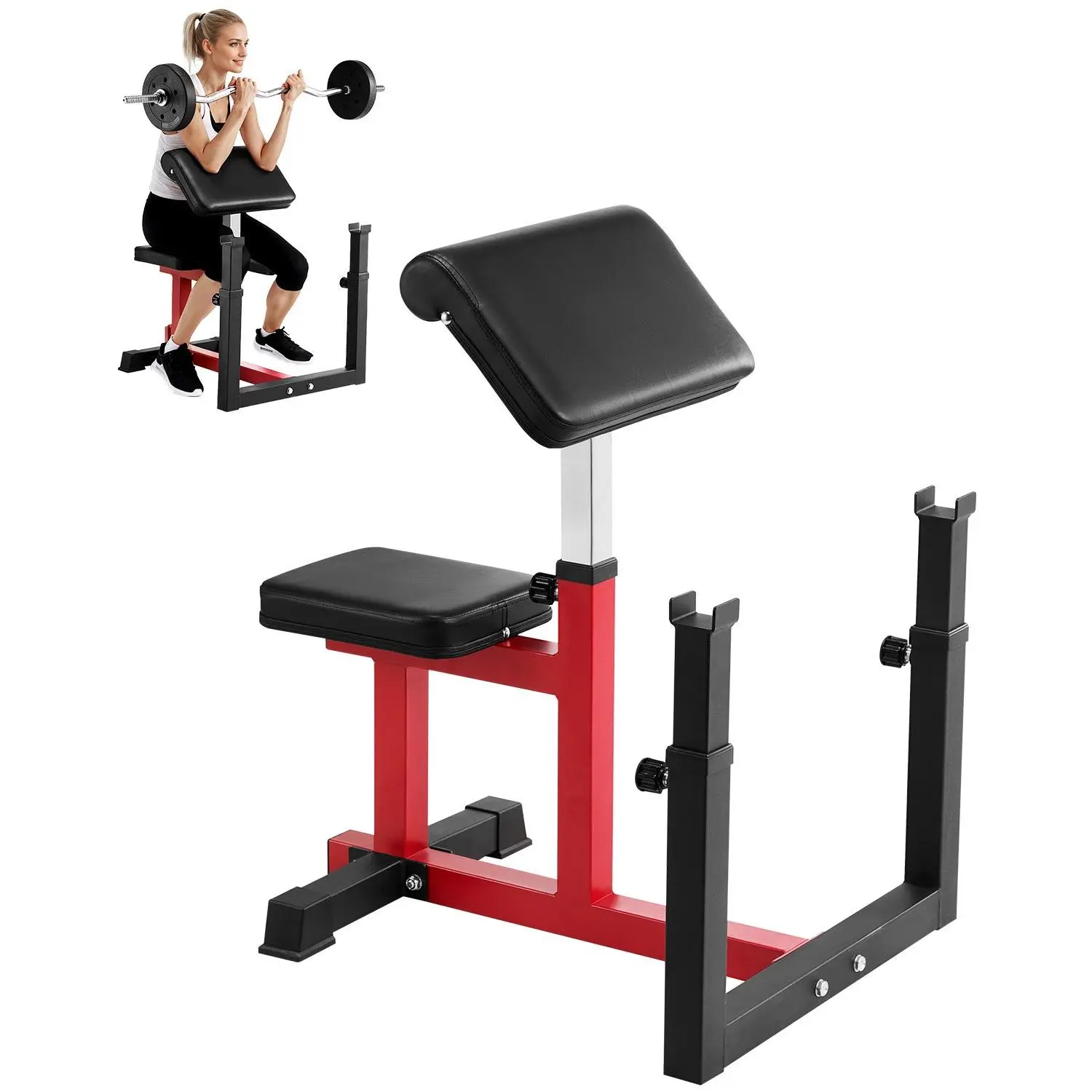 VEVOR Weight Bench with Leg Extension, Strength Training Benches, Max load 440 LBS Home Gym Bench Fitness Equipment, Seated Arm Isolated Barbell Dumbbell Bicep Station, Workout Bench for Home GymSummervibes