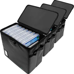 Graded Comic Book Storage Fits 30 CGC Comics - Hard Shell Fire Resistant Bin with 3 Dividers & Zipper Lock, Heat Protection (3 Pack)