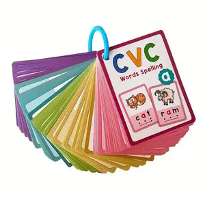 70 Flashcards Cvc Words Learning Cards, Phonics Early Education Visual Vocabulary Cards, Visual Stimulation Cards for Kids Preschool & Kindergarten Teaching Aid Tools